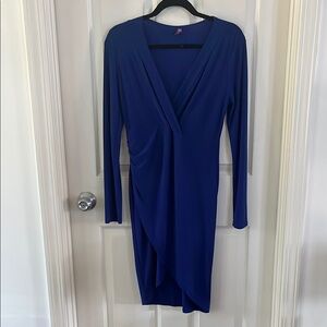 Elegant Blue Wrap Dress